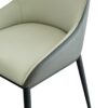 Modern Dining Chair Set Upholstered Seats Steel Metal Legs 2 Tone Contemporary Kitchen Living Room Furniture (Set of 2) - Black / Gray - Image 8