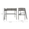 Everest - Twin Size Loft Bed Frame With Stairs High Loft Bed With Desk And Storage, Solid Wood - Gray - Image 3