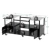 Outdoor Grill Table For Big Egg Style Bbq With Metal Grill Cart And Storage Box And Metal And Stainless Steel - Black / Silver - Image 3