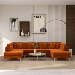 Brooke - U Shape Corner Sofa - Orange