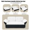 Modern Convertible Sleeper Sofa Bed With Pull Out Queen Design, Side Storage & Thick Cushions Chenille Loveseat For Living Room Or Bedroom 3 In 1 Function - - White - Image 13