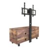 Rustic Brown TV Console With Push-To-Open Storage Cabinet For TV, Wood & Glass TV Stand For Living Room Bedroom - Rustic Brown - Image 4