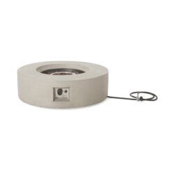 Modern Outdoor 50, 000 Btu Round Concrete Propane Fire Pit, Lightweight Design - Light Gray