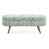 Ottoman Oval Storage Bench With Rubber Wood Legs Fabric - Cyan - Image 12