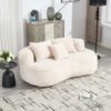 Bean Bag Sofa Lazy Sofa Comfort Lounger High Back Chair For Adults And Kids, Indoor & Outdoor - Beige - Image 2