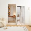 Modern Full Length Mirror With High Definition Shatter Proof Glass And Aluminum Alloy Frame - White - Image 7