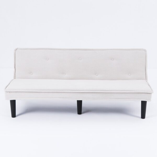Versatile Corduroy Sofa Bed With Frame - Beige