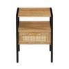 Rattan End Table With Drawer, Modern Nightstand, Metal Legs, Side Table For Living Room, Bedroom - Natural - Image 7