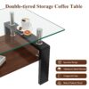 Modern Rectangular Coffee Table With Tempered Glass Top Layer, Table For Living Room - Transparent - Image 10