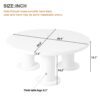 Round Petal Shaped Coffee Table Style Center Table With 3 Thick Legs Minimalist Irregular End Table With Sleek Round Edges For Living Room - White - Image 3