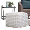 Noreen - Square Pouf - Light Blue / White - Image 6