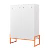 Modern Minimalist Double Door Shoe Cabinet With Adjustable Mesh Doors - White - Image 10