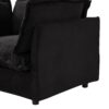 Modern Armchair Sofa Cozy Upholstered Sofa Chair With Movable Ottoman Chenille, Wide Seat & Curved Armrests - Black - Image 18