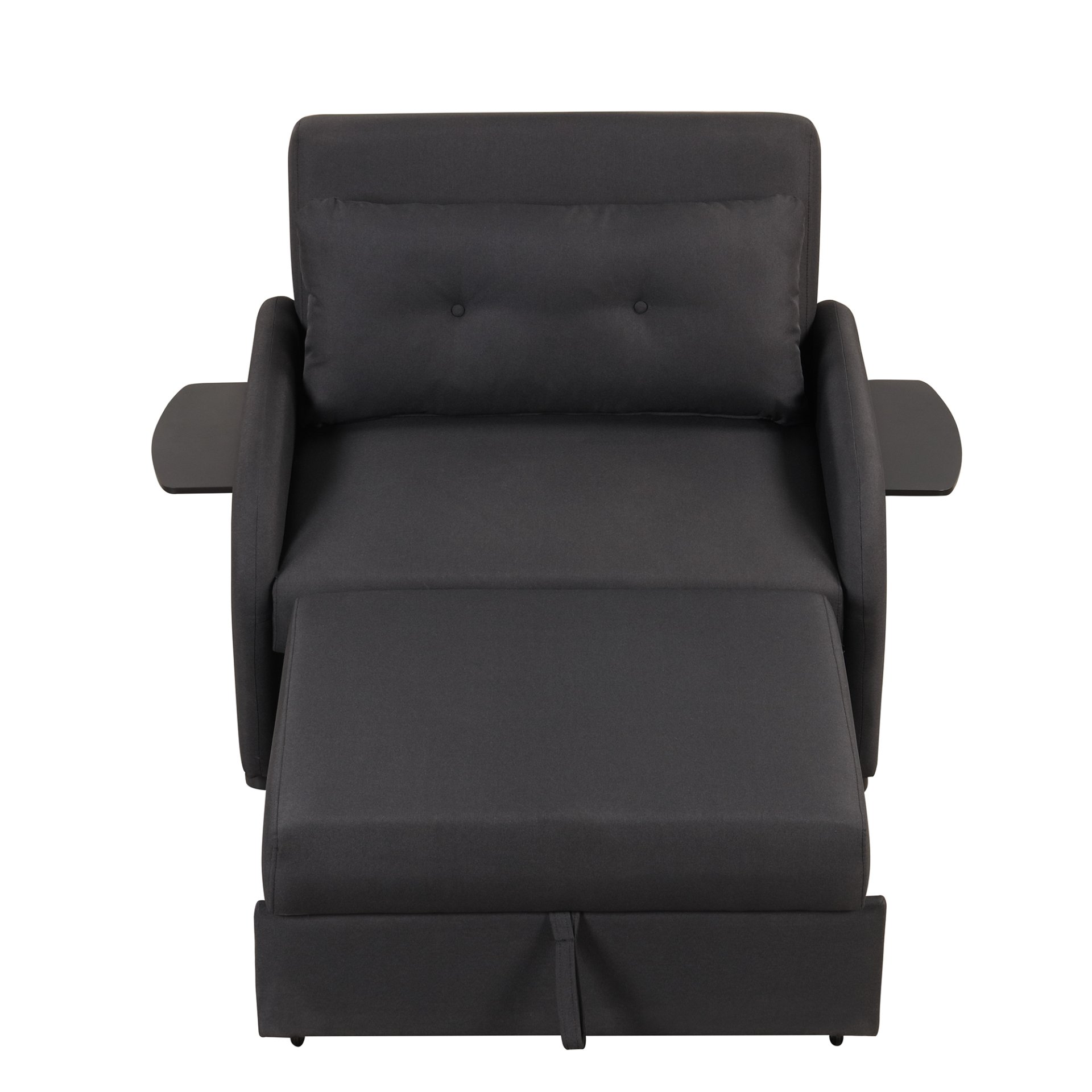 3 In 1 Pull Out Sofa Sleeper With Wing Table And USB Charge - Black - Image 11