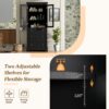 Freestanding Tall Bathroom Cabinet With Adjustable Shelves, Drawers, Soft Close Glass Doors - Black - Image 8