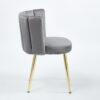 Modern Dining Chair (Set of 2) With Golden Iron Legs, Velvet Backrest, Comfortable For Dining And Living Room - Gray - Image 4