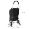 Foldable Shopping Stair Trolley With Triangular Wheels And Removable Waterproof Bag - Black - Image 3