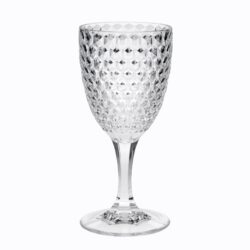 Diamond Cut Plastic Wine Glasses (Set of 4), Bpa Free Acrylic, Unbreakable Red & White Wine Glasses, 12Oz - Clear