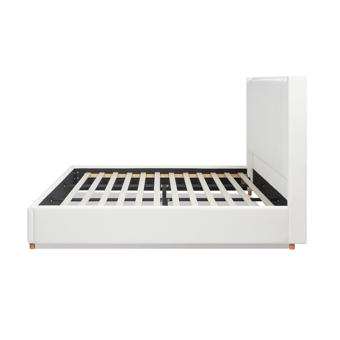 Miramar - King Cushion Back Headboard Platform Bed Frame - Antique White - Image 5