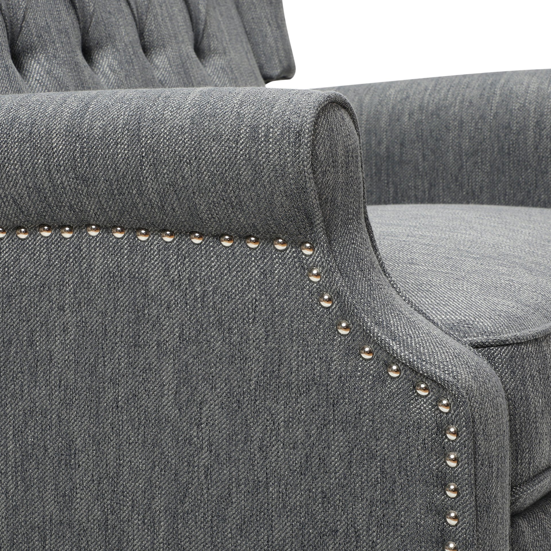 Dunham - Contemporary Fabric Tufted Oversized Pushback Recliner - Charcoal - Image 15