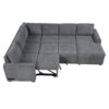 U-Shaped Sofa Sectional Sofa Pull-Out Sofa Bed With A Storage Chaise Lounge, Charging Devices For Living Room - Gray - Image 13