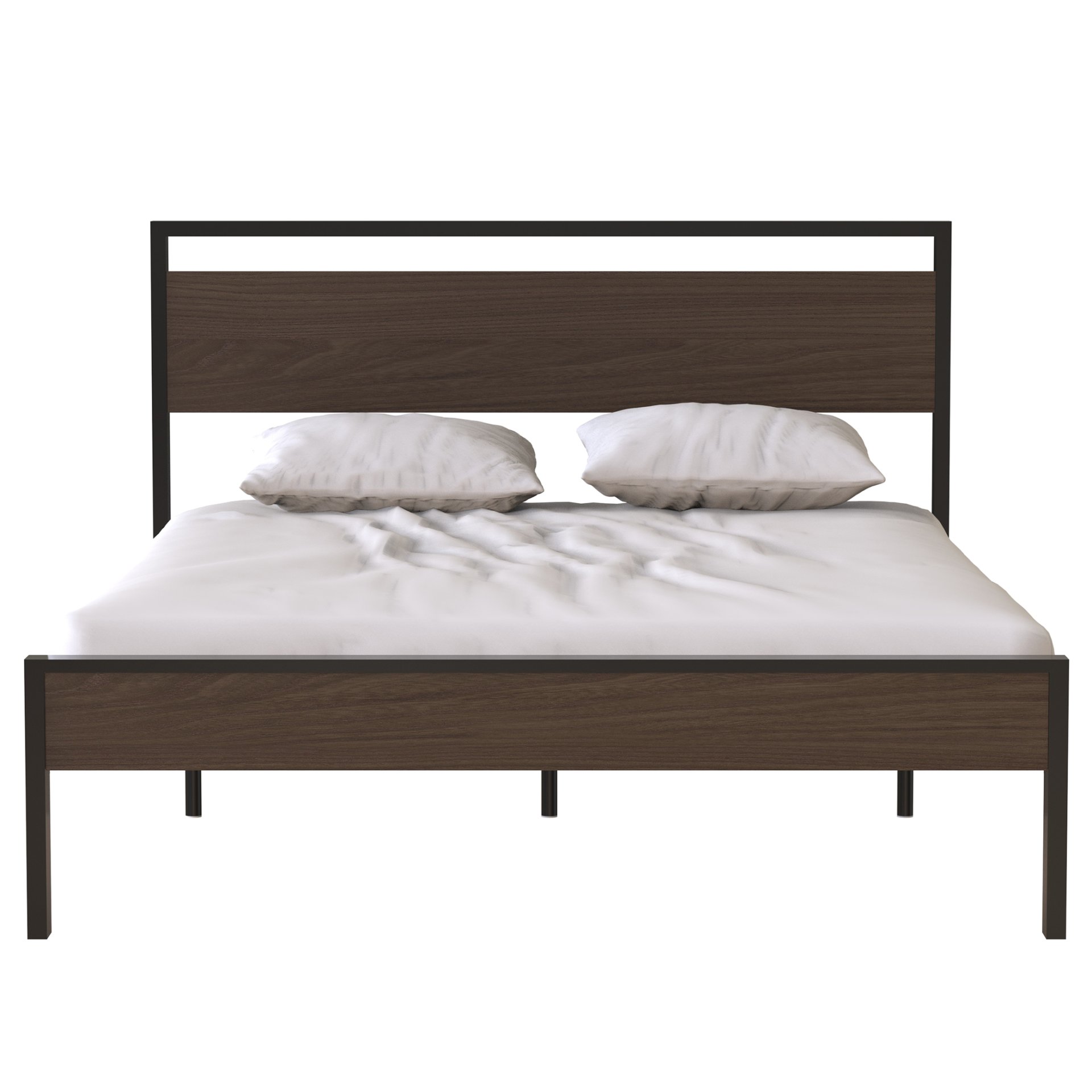 Ceres - Queen Bed With Wood Headboard & Footboard - Black And Walnut - Image 5