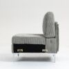 Modular Sectional Sofa Armless Seat Module, Corduroy Sectional Couch, Single Couch Modular Armless Accent Chair With Back Cushion - Gray - Image 6