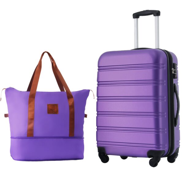 Hardshell Luggage Sets 24" / Bag Spinner Suitcase With Tsa Lock Lightweight - Purple