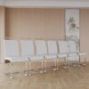 Dining Chairs Set, Kitchen Modern Metal Chairs With Padded Seat High Back (Set of 4) - White - Image 11