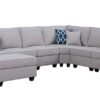 Cooper - 7 Piece Reversible L-Shape Sectional Sofa With Ottoman And Cupholder - Light Gray - Image 5