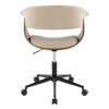 Vintage Mod - Mid-Century Modern Office Chair - Black / Walnut / Cream - Image 4