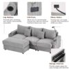 Modern Style 3 - Seater Sofa Sectional Sofa Couch With Storage Space, A Movable Ottoman, Two USB Ports, Two Cup Holders, A Phone Holder For Living Room - Gray - Image 19