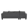 Modern Sectional Sofa Set With L Shape Chaise Lounge, Cup Holder, 4 Seat - Gray - Image 14