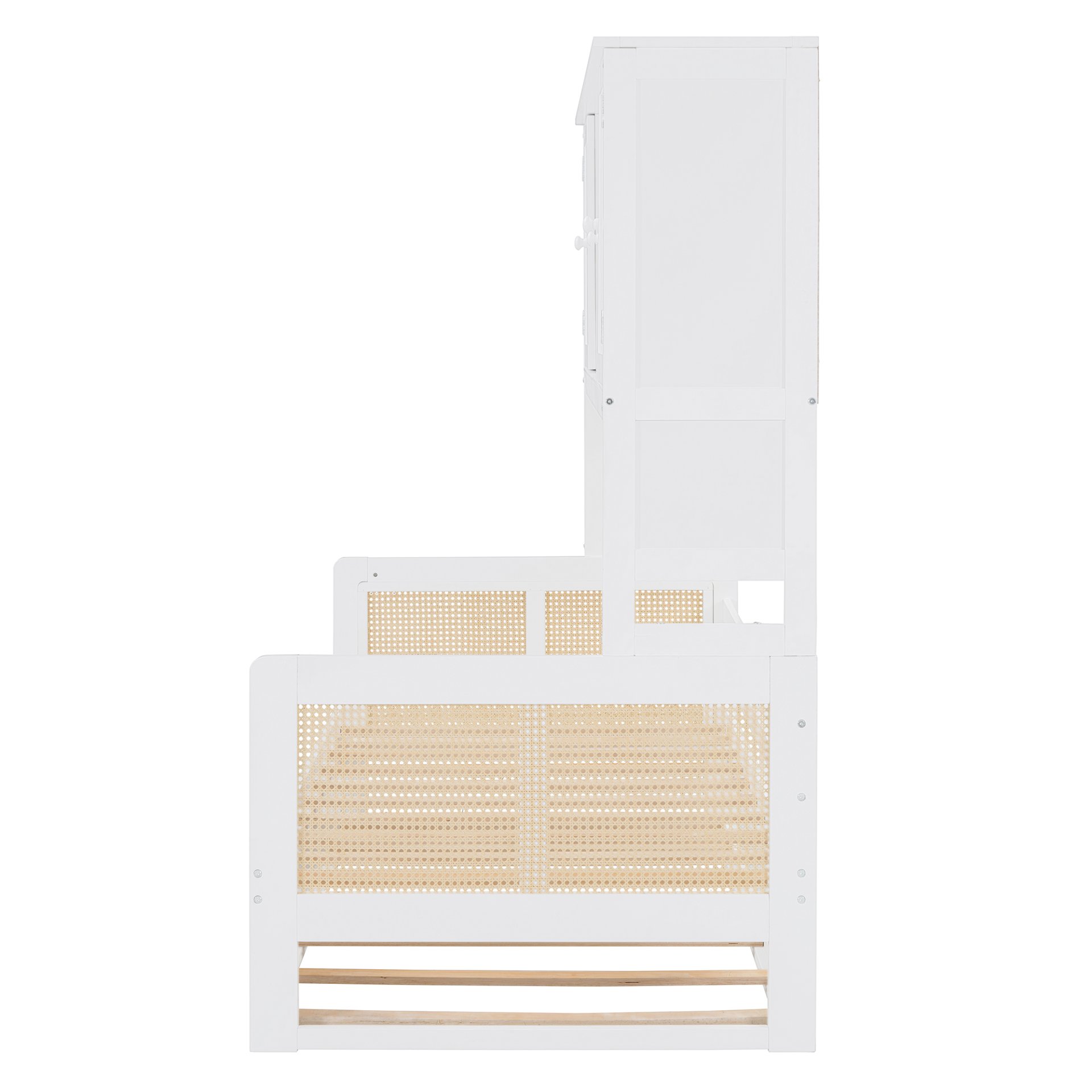 Twin Size Wooden Daybed & Twin Size Trundle, And All In One Cabinet And Shelf - White - Image 16