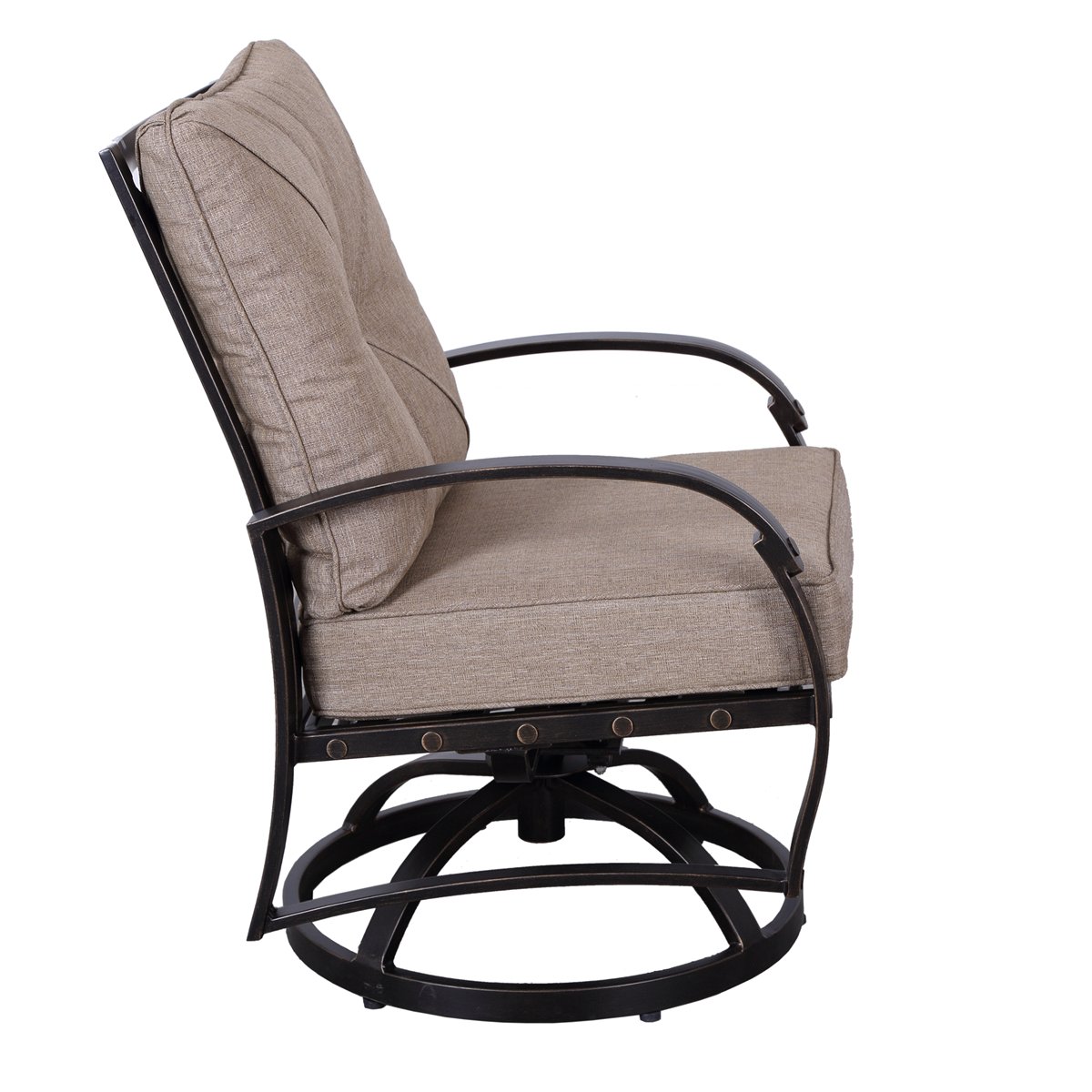Modern Dining Swivel Chair With Back And Seat Cushion (Set of 2) - Antique Bronze - Image 4