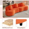 Modern Living Room Sofa Lamb Velvet Upholstered Couch Furniture For Home Or Office - Orange - Image 7