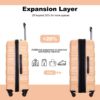 Expandable 3 Piece Luggage Sets Pc Lightweight & Durable Suitcase With Two Hooks, Spinner Wheels, Tsa Lock, (21/25/29) - Peach - Image 6