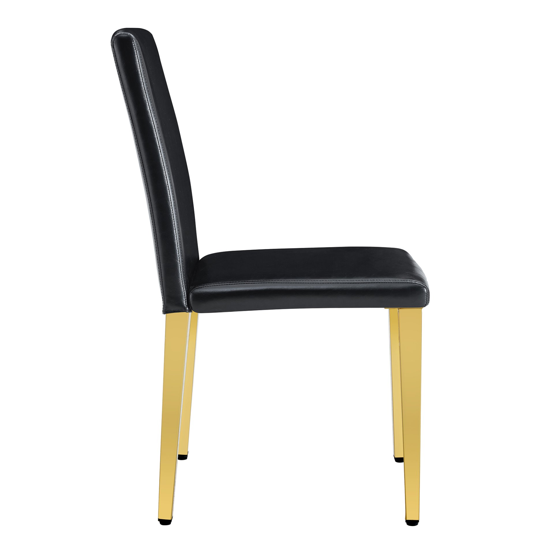 (Set of 4) Backrest Chairs With Gold Metal Legs A Perfect Pairing, Ideal For Minimalist And Modern Home Decor Styles - Black / Gold - Image 16