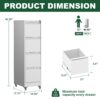 4 Drawer Metal Locking Vertical File Cabinet With Wheels Heavy Duty Lockable Storage For Home & Office - Brushed Nickel - Image 3
