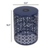 Modern Iron Solar Side Table With Built Light - Dark Blue - Image 3