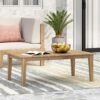 Outdoor Coffee Table With Slat Panel Top - Light Brown - Image 9