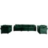 Modern Fabric Living Room Sofa 2 Piece Set With 8 Cushion Upholstery Corduroy Fabric, Large Deep Seat Recliner - Green - Image 17