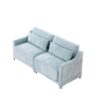 Elegant 2 Seater Sofa With Ergonomic Design And Lumbar Pillows - Sky Blue - Image 14