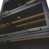Modern Steel Display Cabinet With Glass Doors And LED Lights, 5 Tier Steel Barrister Bookcase For Home Or Office - Black - Image 11