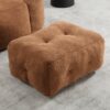 Modern Indoor Fluffy Bean Bag Chair With Memory Foam And Ottoman Super Soft Velvet - Brown - Image 11