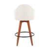 Ahoy - Contemporary Fixed Height Counter Stool With Bamboo Legs / Round Footrest (Set of 2) - Cream / Walnut - Image 5