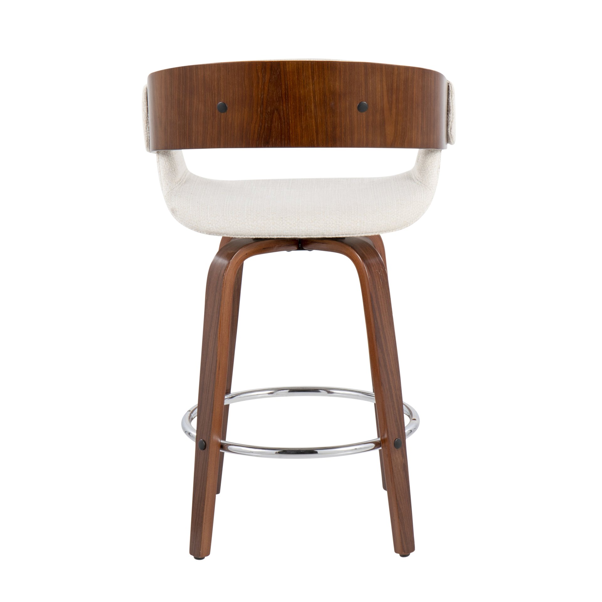 Elisa - Mid-Century Modern Counter Stool (Set of 2) - Walnut / Cream - Image 5