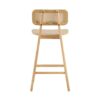 Bari - Indoor Wood Barstool (Set of 2) With And Rattan Backrest - Natural - Image 9