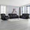 Home Theater Recliner Set Manual Recliner Chair With A Led Light Strip Two Built-In Cup Holders For Living Room - Black - Image 11