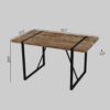 Modern Rural Industrial Dining Table, 55" Rectangular Wood With Metal Legs, Seats 4 - 6 - Wood - Image 3